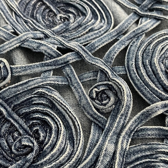 Vintage Tantrums Denim Vest Medium Handcrafted Jean Cutout Boho Western Festival - Picture 6 of 7